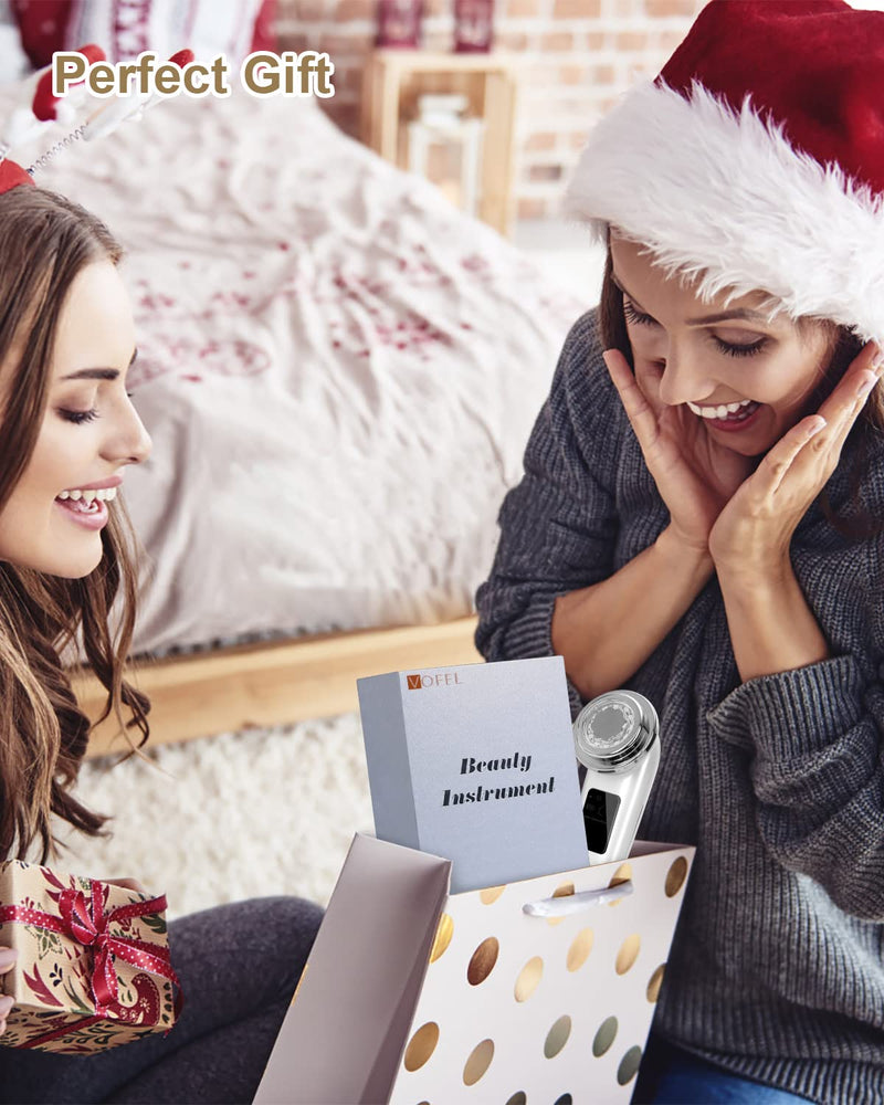 Face Massager Electric Face Lifting 4 in 1 Facial Massager Anti Aging Skin Tightening Firming Skin Care Tools (White) White