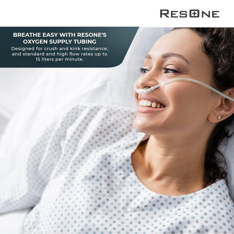 [Australia] - ResOne 2pk 50Ft Oxygen Supply Tubing - Swivel Connectors, Crush Resistant - 360 Degree Rotation, for Nasal Cannulas, Cannula Nasal Tubing, Oxygen Concentrator - Purple 