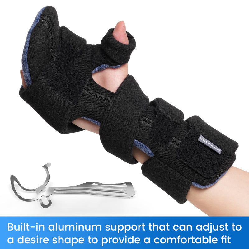 [Australia] - Velpeau Resting Hand Splint with Finger Separator Functional for Stroke Patient, Night Immobilizer Wrist Finger Brace for Muscle Atrophy Rehabilitation, Arthritis, Carpal Tunnel, Tendonitis (Left-S) Small Left Hands 
