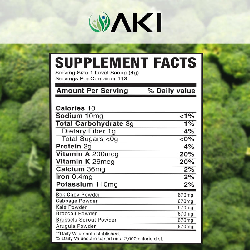 Cruciferous Superfood Powder - Phytonutrients & Long Shelf Life - 16oz/454g 1 Pound (Pack of 1)