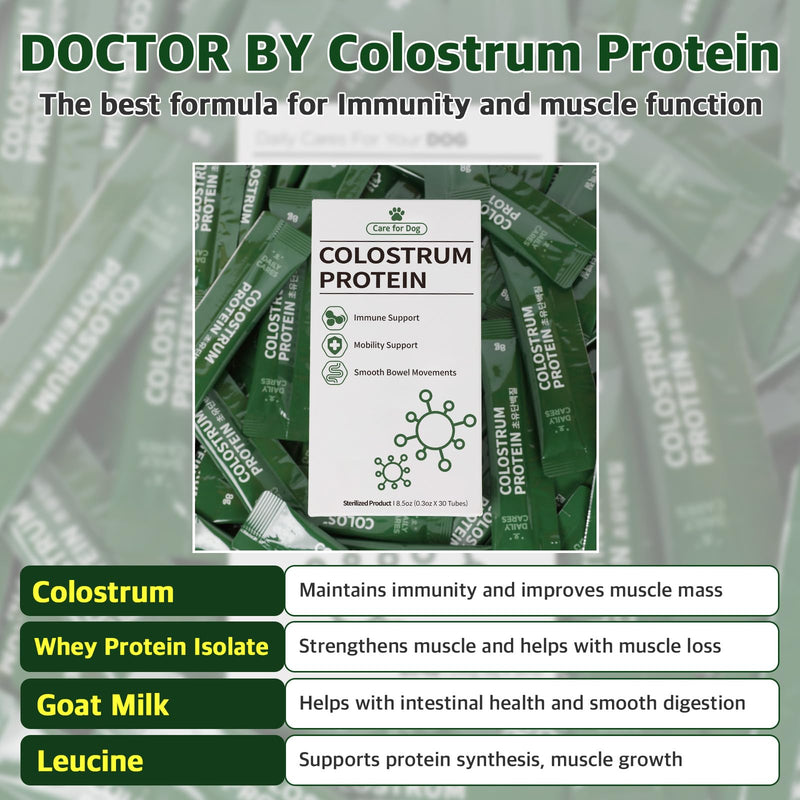 Dr.by Colostrum Protein for Dogs and Puppy – Weight Gain Supplement for Dog - Muscular Strength and Immune System Support with Colostrum, Whey Protein Isolate, Goat Milk – 30 Tubes - PawsPlanet Australia