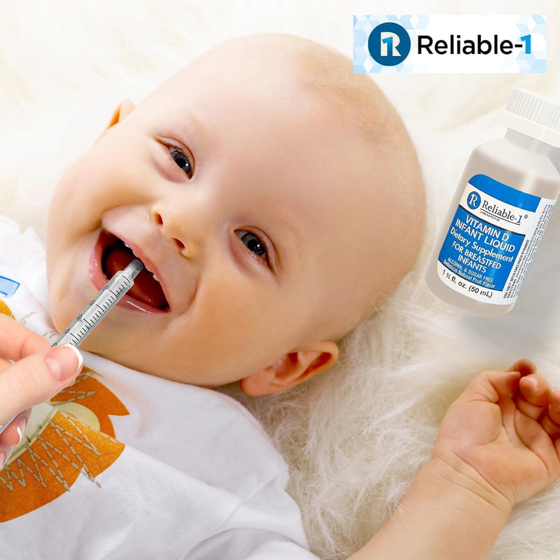 Reliable-1 Laboratories Infant Liquid Vitamin-D Drops 2-Pack (Natural Fruit Flavoring) Sugar & Alcohol Free, for Breast Feeding Babies 0-12 Months and Up