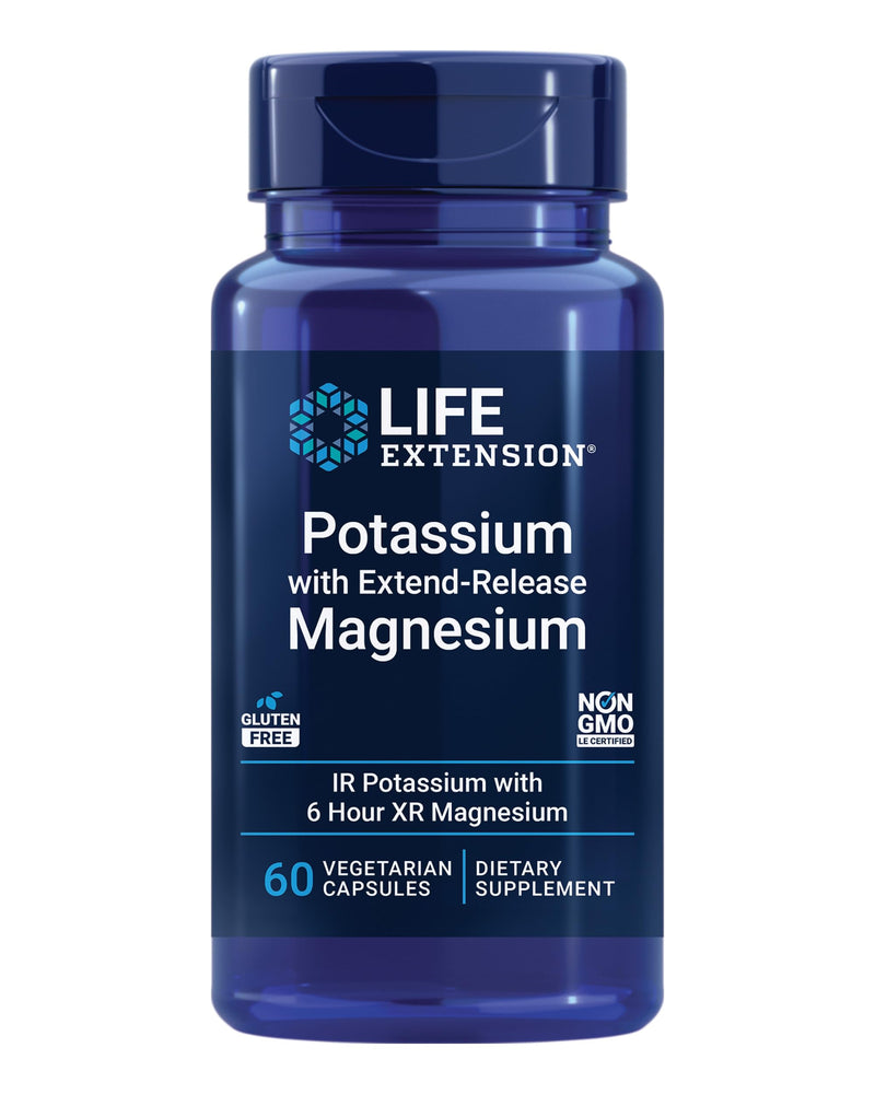 Life Extension Potassium Magnesium Heart Health Supplement Bundle with Vitamin D3 5000 IU - 60 Capsules and 60 Softgels