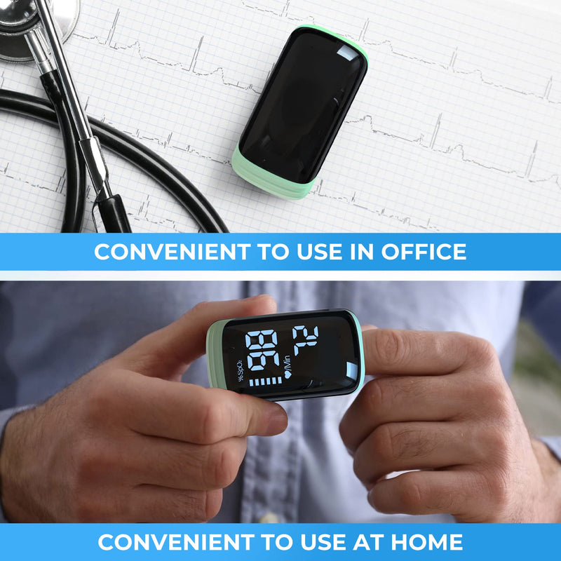 [Australia] - Oxygen Meter Finger Pulse Oximeter, Fingertip Blood Oxygen Saturation with Pulse Monitor Rechargeable, Accurate Fast Spo2 Reading for Home, Outdoor Sports, Wide Use (Green) 