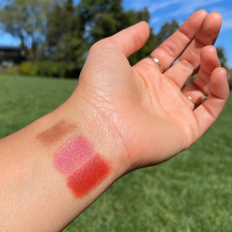 [Australia] - Axiology Multi Stick Crayons For Eyes, Lips, Cheeks Balmies Trio Gift Set - Creamy Buildable Lightweight Moisturizing Blush Face Sticks Contour & Highlighter All Day Wear Face Makeup (Golden Hour) Golden Hour Pack of 3 