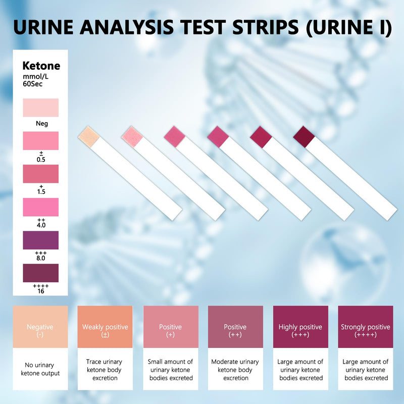 [Australia] - Urine Ketosis Test Strips URS-1K, 100 Strips Ketone Test Strips Home Ketosis Tests Analysis Professional Quick Tests 