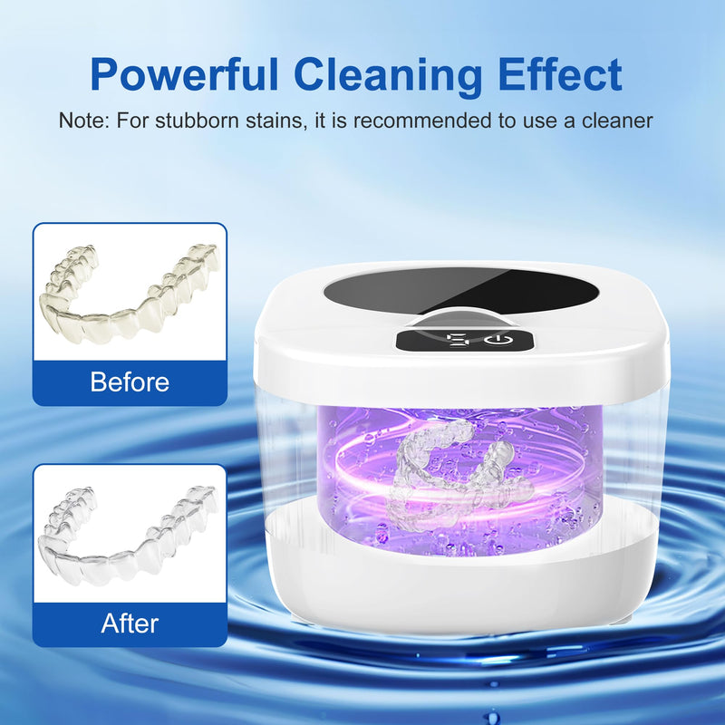 [Australia] - Ultrasonic Retainer Cleaner Machine - 45kHz for Dentures, Mouth Guards, Aligners, Dental Trays White 