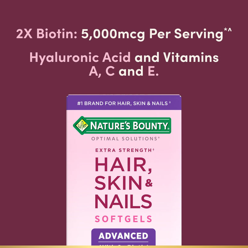 Nature's Bounty Advanced Hair, Skin & Nails, 150 Rapid Release Softgels Unflavored 150 Count