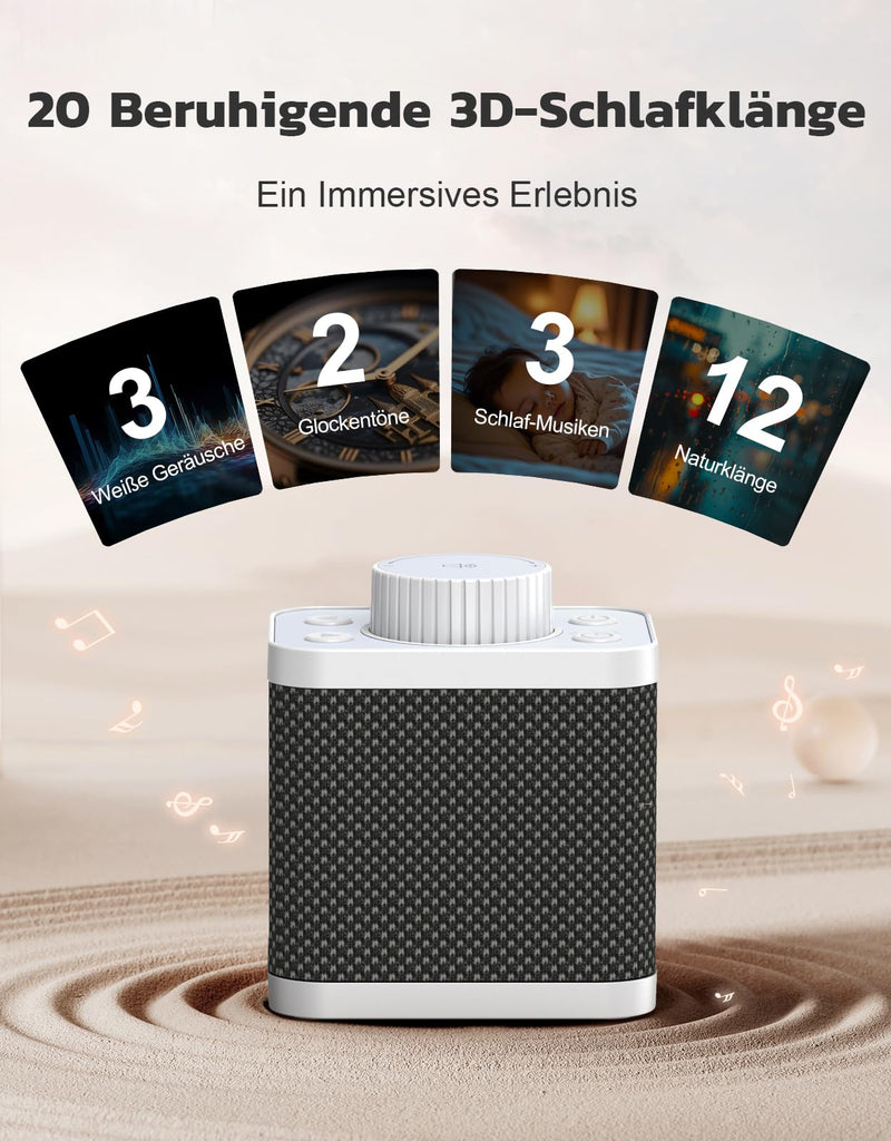 [Australia] - Mohard White Noise Machine, White Noise Baby Sleep Aid with 20 Soothing Sounds, 18-48 Hours Battery Life, 3 Timer Settings and Memory Function, Sound Machine for Adults 