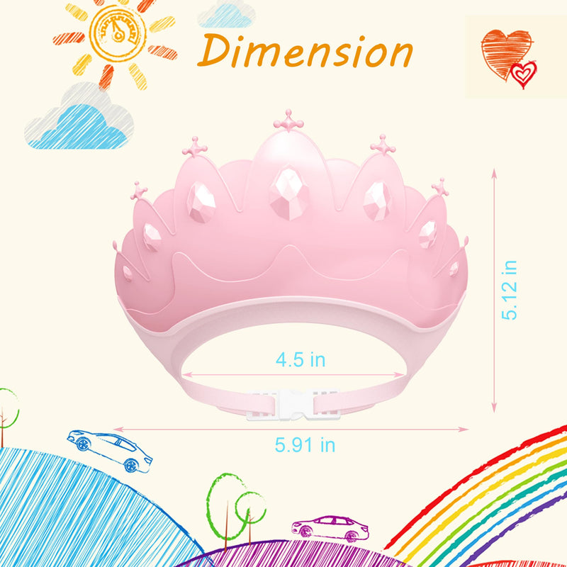 [Australia] - Baby Shower Cap Shield, Baby bath set shower cap, Visor Hat for Eye and Ear Protection for 0-9 Years Old Children,Cute Crown Shape Makes the Baby Bath More Fun (Pink) Pink 