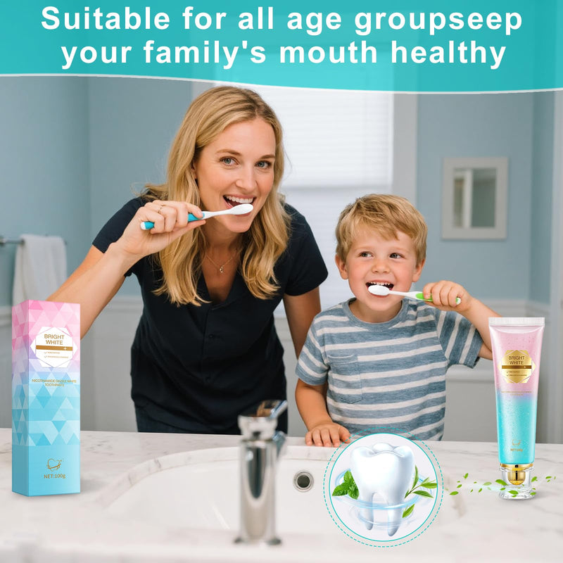 Niacinamide Whitening Toothpaste Natural Mild and Non-Irritating Nicotinamide White Toothpaste Prevents Tooth Decay Freshens Breath, and Promotes Oral Health 1