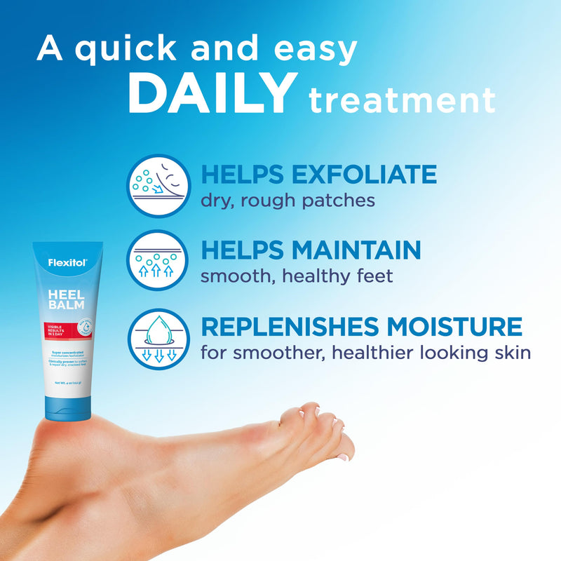 Flexitol Heel Balm Twin Pack, 25% Urea Cream for Dry Cracked Heels | 2x4 oz | Exfoliates & Moisturizes with Aloe, Vitamin E & Shea Butter, Visible Results in 1 Day, Diabetes-Friendly 4 Ounce (Pack of 2)