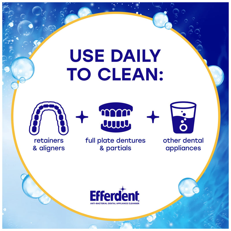 [Australia] - Efferdent Retainer Cleaning Tablets, Denture Cleaning Tablets for Dental Appliances, Overnight Whitening, 126 Count 126 Count (Pack of 1) PM 