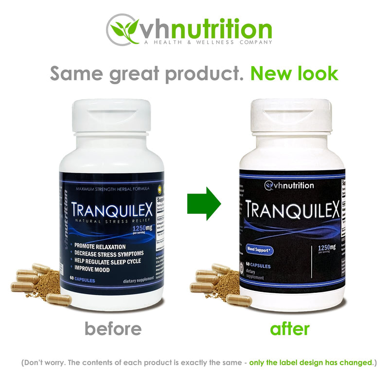 [Australia] - VH Nutrition TRANQUILEX | Stress Relief Supplement* | Ashwagandha, Passion Flower, Kava Kava, Lemon Balm, Licorice Root, and Lavender | Natural Relaxation and Mental Calmness | 60 Capsules 