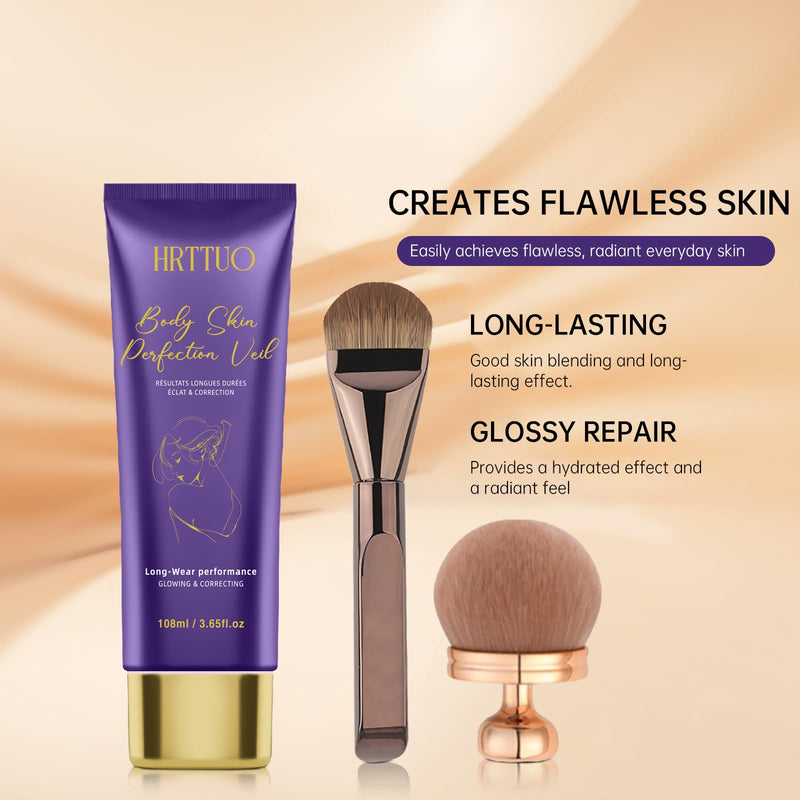 [Australia] - Body Coverage Perfector, Waterproof Leg & Body Makeup for Tattoo & Scar Cover Up, No Transfer Coverage Concealer with Brush, All Over Complexion Perfector for All Skin Tones (Natural Radiance) Natural Radiance 