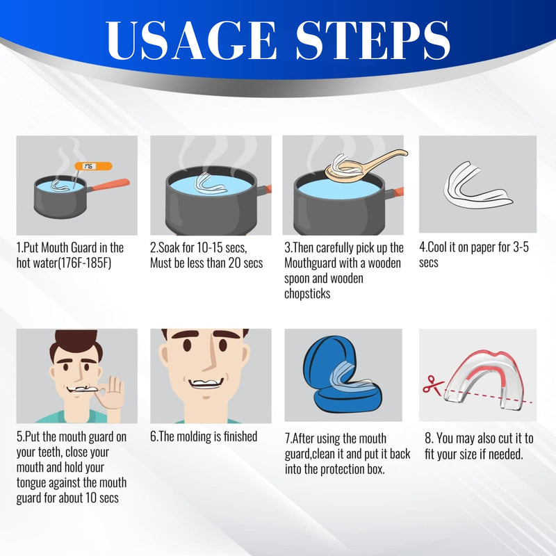 [Australia] - Grinding splint for night, dental splint mouth guard set of 4, bite splint for night, used for reducing teeth grinding, effective snoring stopper, bite splint teeth, improves sleep 