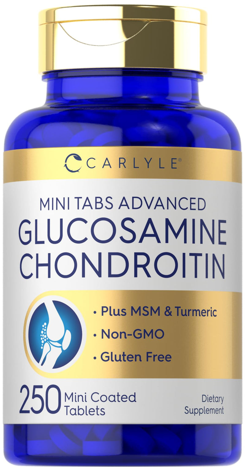 [Australia] - Carlyle Glucosamine Chondroitin MSM | 250 Mini Tablets | Advanced Formula with Turmeric | Non-GMO, Gluten Free 