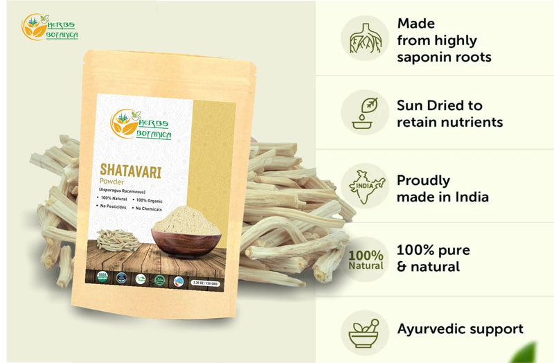 [Australia] - Shatavari Powder Organic Asparagus Racemosus for Lactation Breastfeeding Shatavri Satawar Kalpa Kalp India USDA Organic Improves Lactation | Rejuvenates Stamina | 5.3 oz / 150 gms 