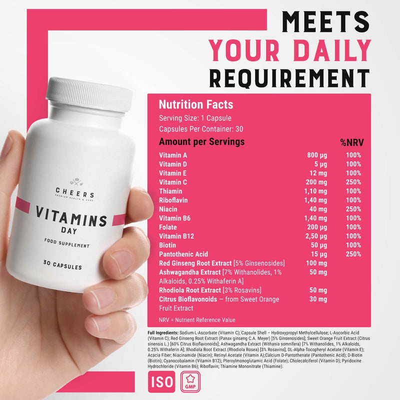 CHEERS-Vitamins Day & Minerals Night,30 Days Supply with 12Vitamins for Men & Women, Complete Multivitamins and Minerals, Health-Support Duo with Magnesium Supplements Plus Iron, Zinc and More