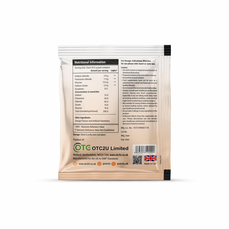 ORS (Oral Rehydration Salts) -Orange Flavour | Replenish Lost Fluids |10 x 20.5g