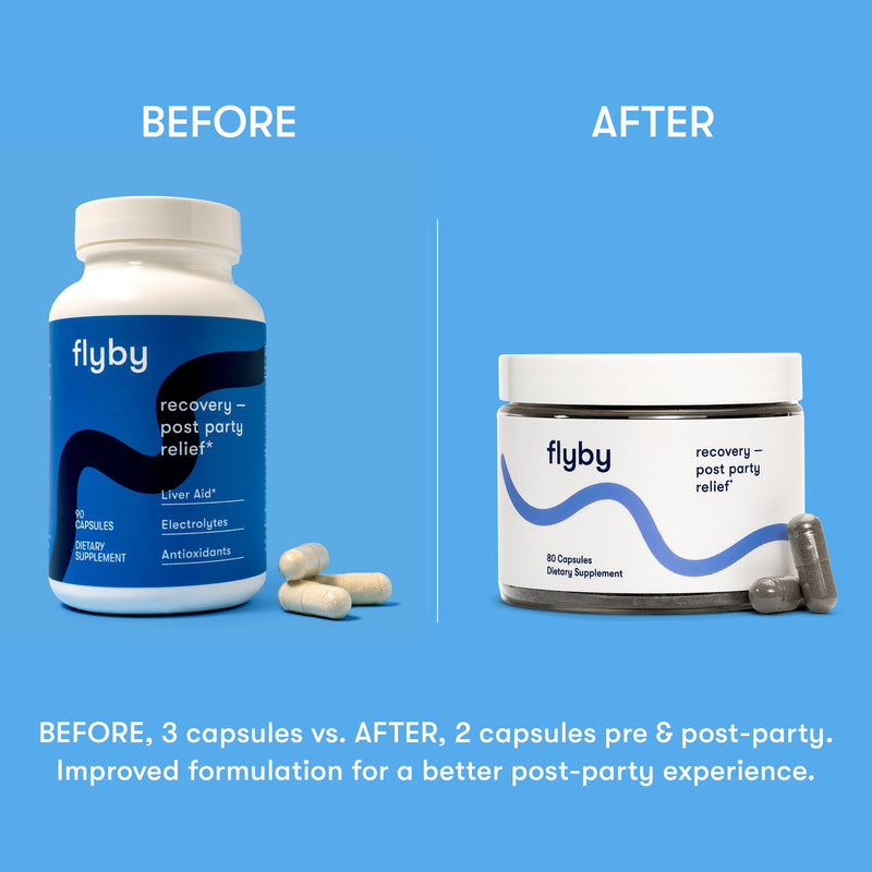 [Australia] - Flyby Recovery Pills - All The Hang, without The over!™ - Post Party Drinking Essential with Liver Support | Electrolytes, Vitamins & Milk Thistle -Perfect Recovery Kit for all Occasions (80 Count) 80 Count (Pack of 1) 