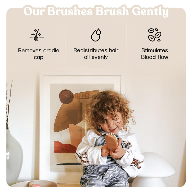 [Australia] - 4 Piece Wooden Baby Hair Brush and Comb Set for Newborns & Toddlers in Chic Gift Box - Ultra Soft Natural Goat Hair and Wood Baby Brush Set Prevents Cradle Cap - Perfect Registry Gift (Pink) Pink 