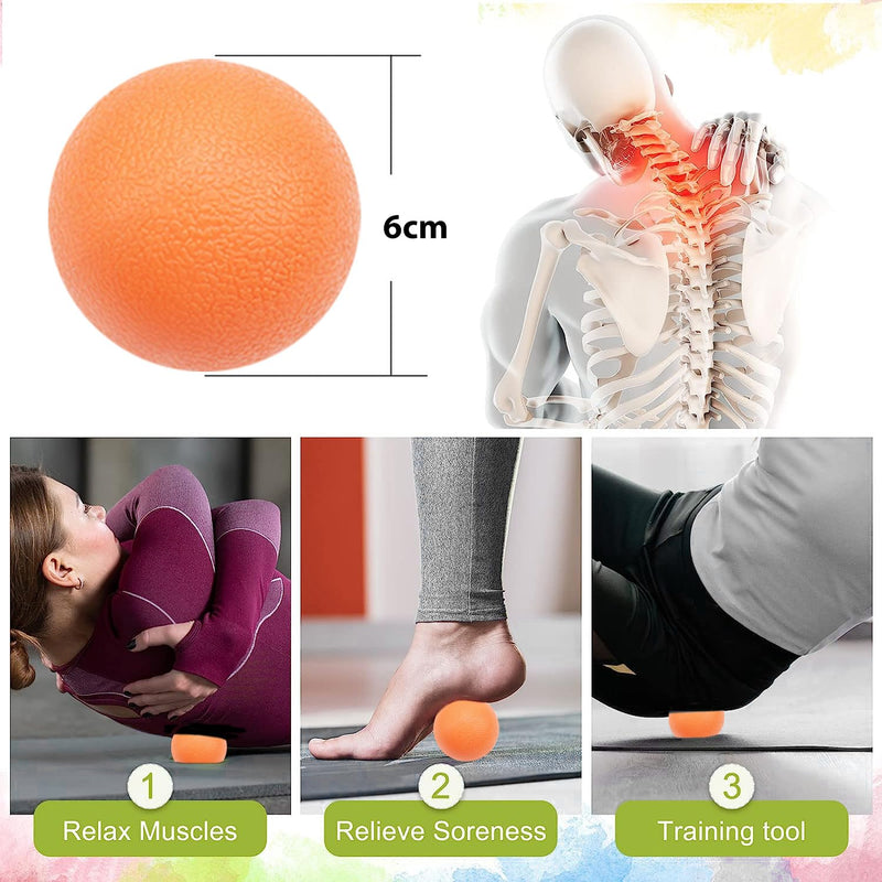 [Australia] - Massage Ball Set for Myofascial Trigger Point Release & Deep Tissue Massage, Kit of 7-3 Sizes Spiky Massage Balls, Peanut Ball, 1 Hand Roller Ball,1 Trigger Point Massager,1 Massage Lacrosse Ball 