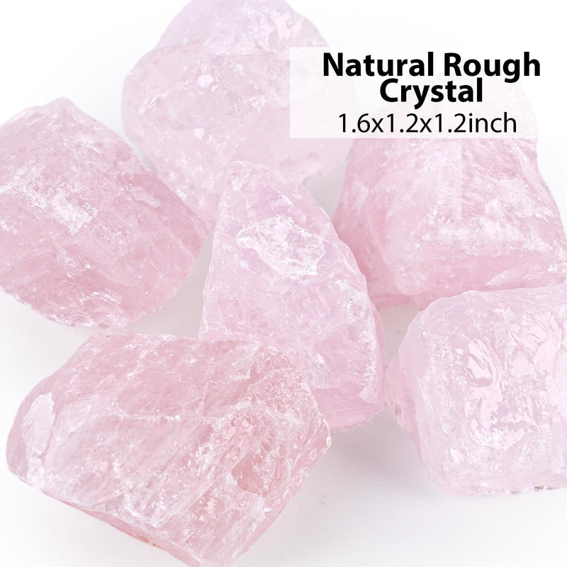[Australia] - JOHOUSE 6PCS Rose Quartz, Natural Rough Stones Crystal Large Raw Crystals Bulk Healing Gemstones for Reiki Healing Tumbling Fountain Rocks Pink 