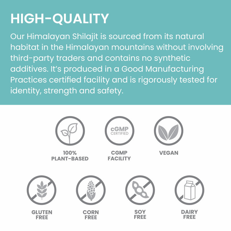 [Australia] - Himalaya Shilajit Resin - Herbal Energy Supplements with Fulvic Acid and 85+ Trace Minerals - Vegan, Non-GMO, Gluten Free, 250 mg, 60 Capsules 