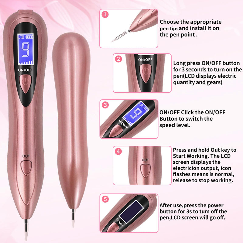[Australia] - CHRERNA Birthmark Removal Pen, Wart Removal Pen with 9 Strength Safe and LCD Screen Plasma Pen Device for Hand and Body (Nevus, Birthmarks, Pigment Spots, Age Spots) Pink 