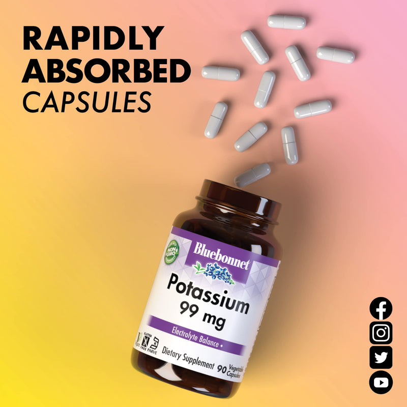 [Australia] - Bluebonnet Nutrition Potassium 99 mg 90 Veggie Caps 