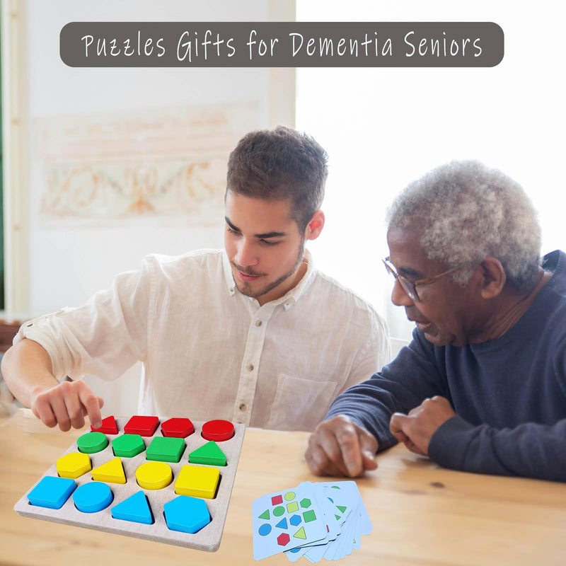 [Australia] - Puzzles Gifts for Dementia Seniors Patients,Memory Activities & Games for Seniors with Dementia,Dementia Geometric Cognitive Products for Alzheimers Elderly 