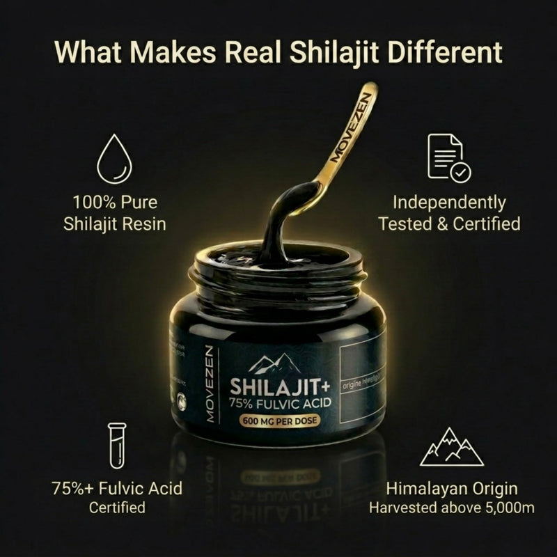 Original Shilajit+ Resin Movezen 30g, Gold Grade 100% Pure Himalayan Mumijo, Immune System, Vitality & Energy Booster, High Potency ≥75% Fulvic Acid, Lab Tested, 85+ Trace Minerals, 100 Servings 30 g (Pack of 1)