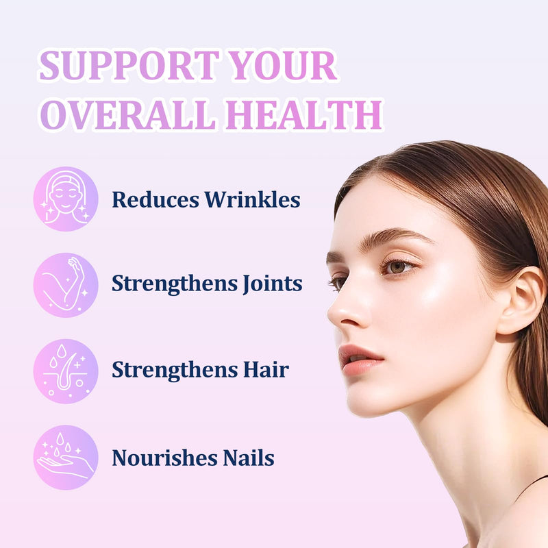 Collagen Peptides Powder with Blueberries & Hyaluronic Acid | Supports Healthy Hair, Skin & Nails | Antioxidant & Moisturizing Daily Beauty Supplement