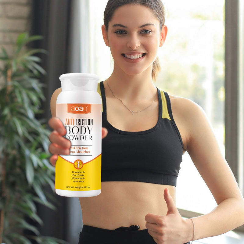 Women's Dry Body Powder, Anti-Friction Dusting Powder, Talc-Free, Sweat Absorbs & Chafe-Free Between Legs During Exercise or Walking, Delivers All-Day Comfort & Smooth Skin, Pleasant Scent (orange-2p) orange-2p