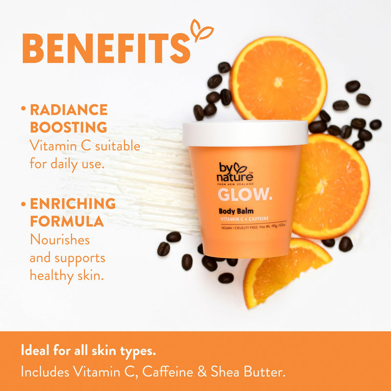 By Nature Glow Vitamin C + Caffeine Body Balm - 6.8 oz