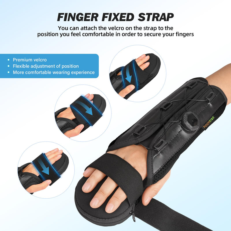 Resting Hand Splint Stroke Hand Brace for Pain Relief Arm Wrist Finger Splint for Carpel Tunnel,Stroke, Tendonitis, Sprain, Arthritis (Black, Medium) Black