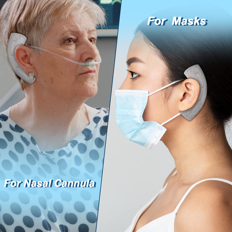 [Australia] - Boao 20 Pieces Nasal Cannula Ear Cushions Soft Oxygen Ear Pads Oxygen Tubing Cushion Comfort Cannula Wrap Cover Supplies Accessories(Gray) Gray 