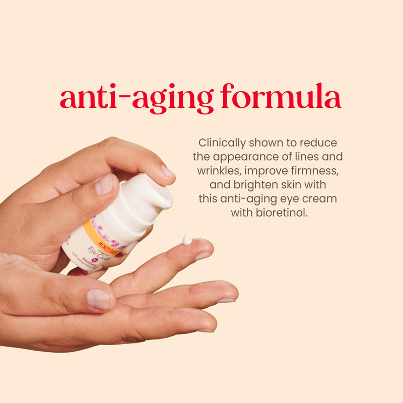 Burt's Bees Renewal Firming Eye Cream, 0.5 oz. Bottle | With Retinol Alternative, Reduces Appearance of Lines, Wrinkles, Under-Eye Circles and Crow's Feet, 99 Percent Natural Origin 0.5 Ounce (Pack of 1)
