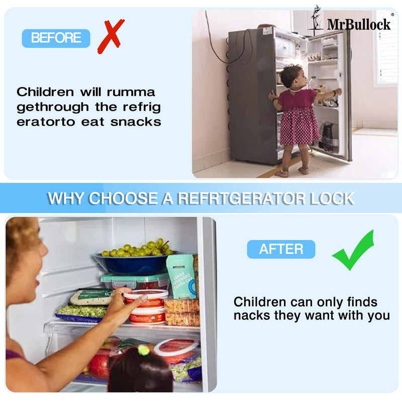[Australia] - Refrigerator Lock Fridge Locks for Kids Keyless Child Safety Cabinet Locks for Cabinets Closets Drawers Window Electrical Appliances White 1 Pack 