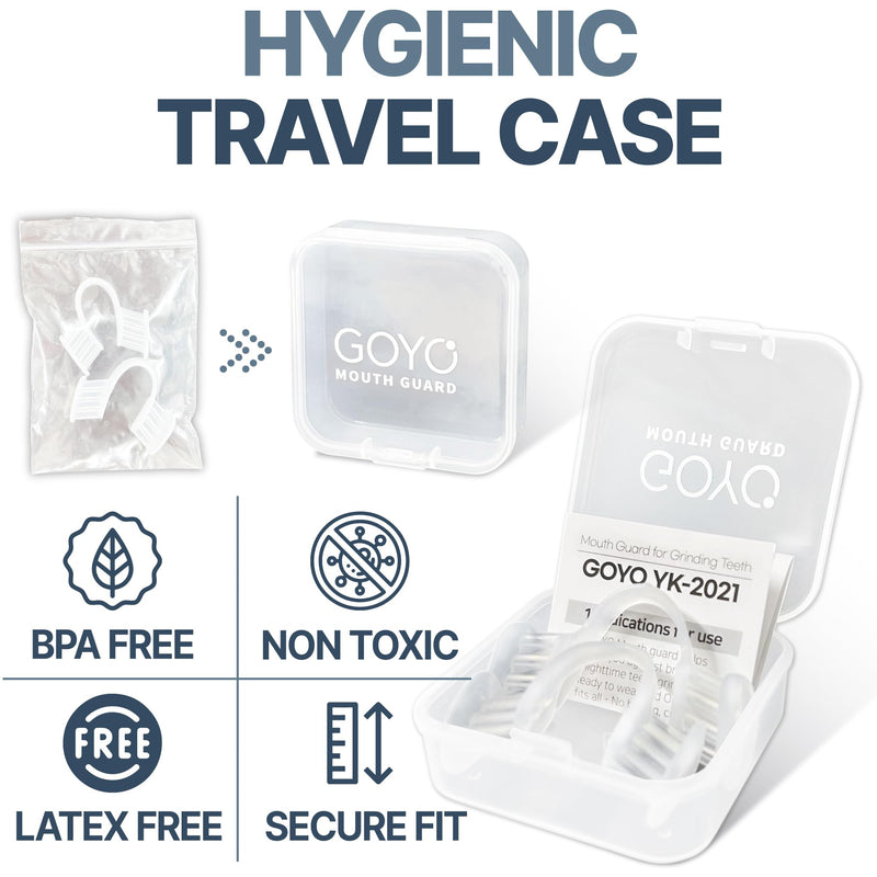 [Australia] - Mouth Guard for Grinding and Clenching Teeth at Night, Sleep Night Guard, Grinding Protection, Clenching Protection, Teeth Bruxism Mouth Piece with Travel Hygiene Case (2set) (1set) 1set 