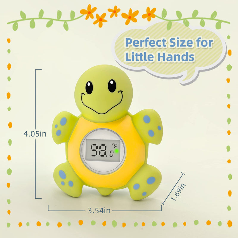 Baby Bath Thermometer Floating Toy, Baby Safety Tub Temperature Water Thermometer, Bathing Toy for Swimming Pool - Kid Toddler Baby Essentials for Newborn, Baby Shower Gifts for Mom (Turtle)