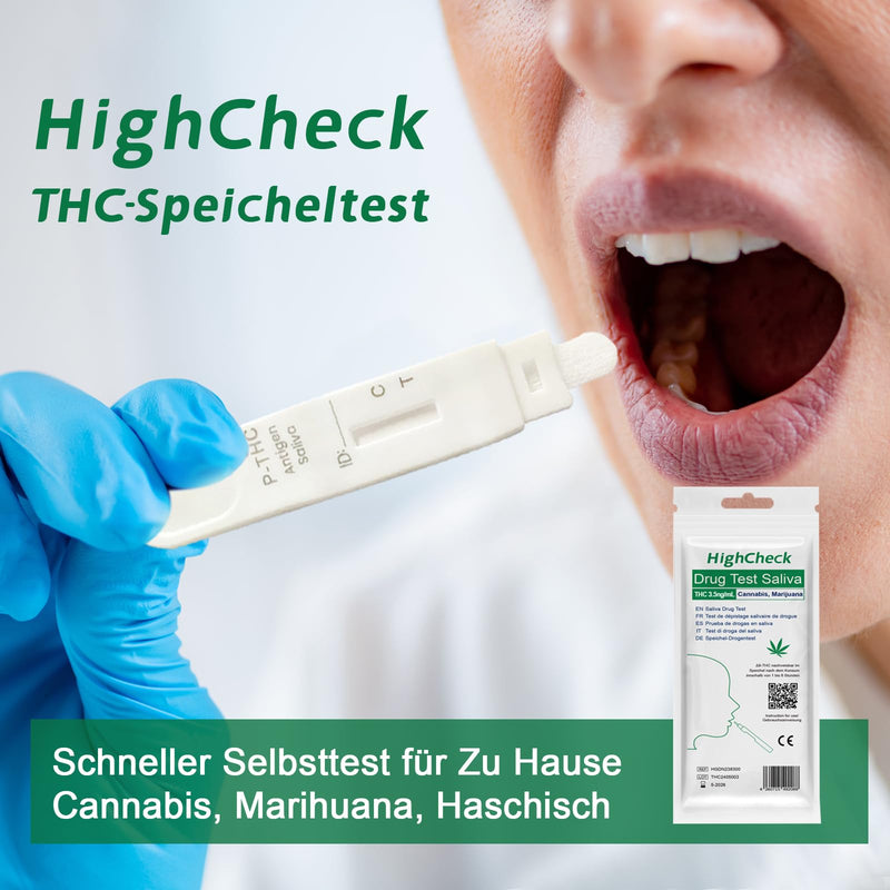 [Australia] - 2 x HighCheck drug test rapid test saliva drug test rapid drug test for saliva THC saliva test for cannabis sensitivity 3.5ng/ml (2 pieces) 
