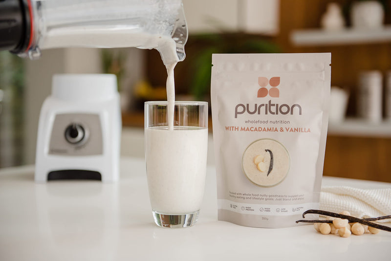 Purition Macadamia & Vanilla - Natural, Gluten Free, High Protein, Low Sugar, Keto, Vegetarian, Meal Replacement Shake for Healthy Weight Management, 500g, 12 Servings 500 g (Pack of 1)