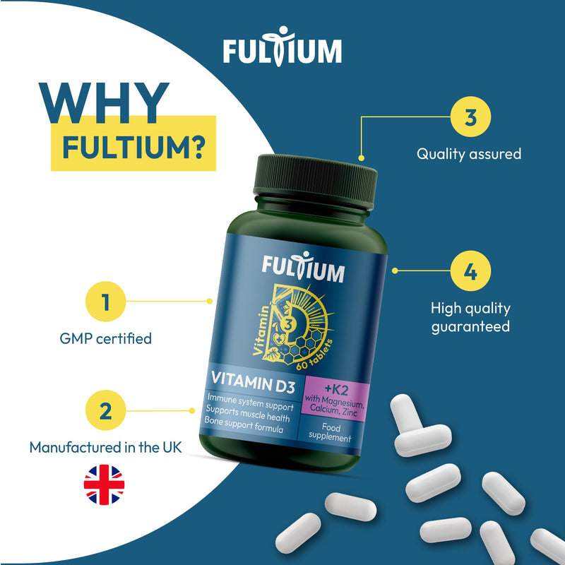 D3 + K2, 400 IU Vitamin D3, Calcium 800mg, Magnesium 400mg | 60 Tablets|Immune, Bone & Muscle Support | from The UK’s No.1 Vitamin D Prescription Brand** | Vegan | Food Supplement
