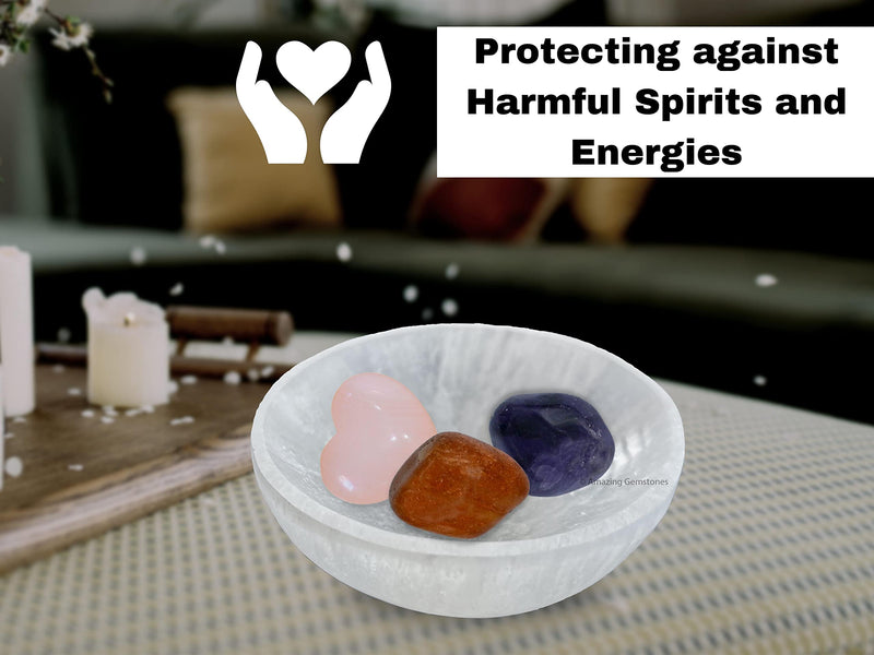 [Australia] - Amazing Gemstone Selenite Bowl - 3" Round Selenite Crystal Charging Plate Round - 3" Inch 