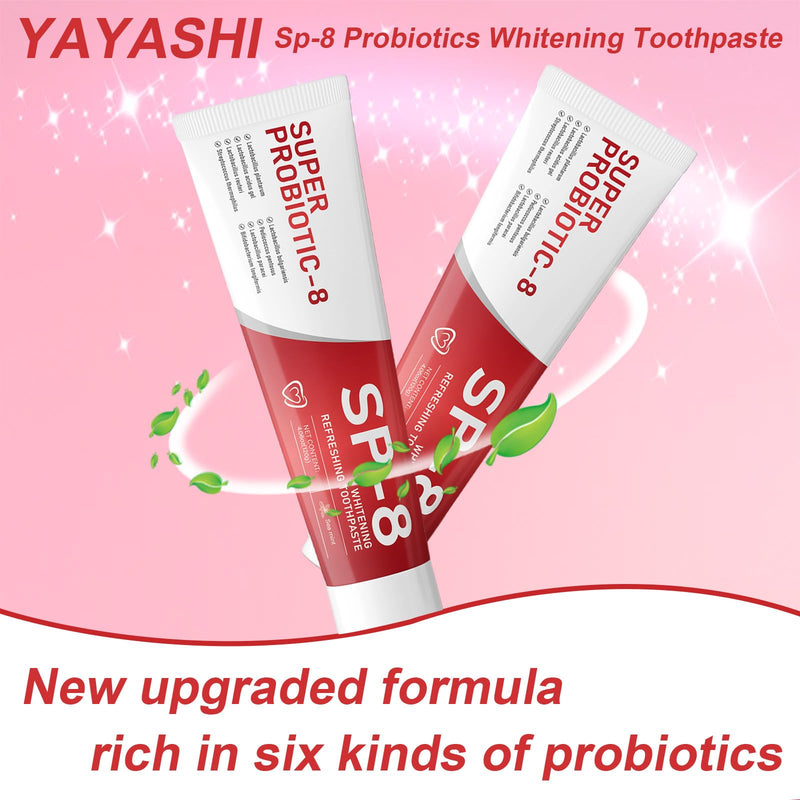 [Australia] - SP8 Probiotics Whitening Toothpaste, SP8 New Upgraded Fluoride-Free & Probiotic-Infused Formula, Ultra Fresh Mint for Deep Cleaning & Long-lasting Fresh Breath,4.23oz-2-Pack 
