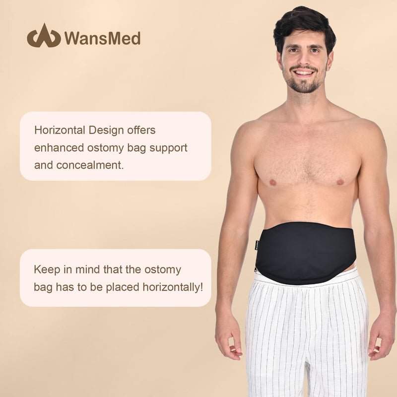 [Australia] - Colostomy Bag Covers for Men and Women, Stealth Belt for Sports and Daily Life, Colostomy Supplies Small Black 