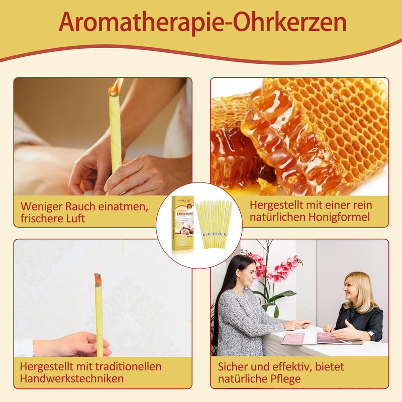 [Australia] - Ear candles, ear candle set with natural organic beeswax, all-natural ear candles, beeswax candle cones, ear wax candles with 5 protective discs + 10 cotton swabs (Beige-10pcs, Extra wide) Beige-10pcs 