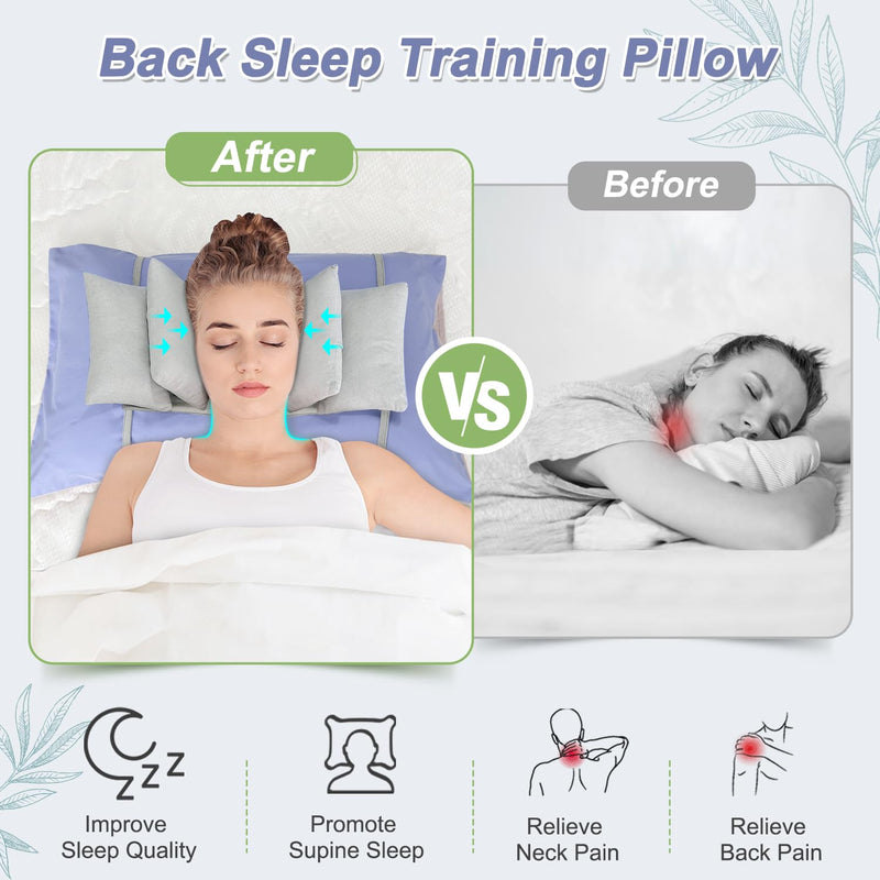 [Australia] - Mybow Beauty Pillows for Sleeping Anti Aging Wrinkle Face Surgery Sleep Upright Pillow Back Training Neck Stabilizer Face Wrinkle Prevention Head Straight Immobilizer Positioning Wedge Support Pillows Grey 
